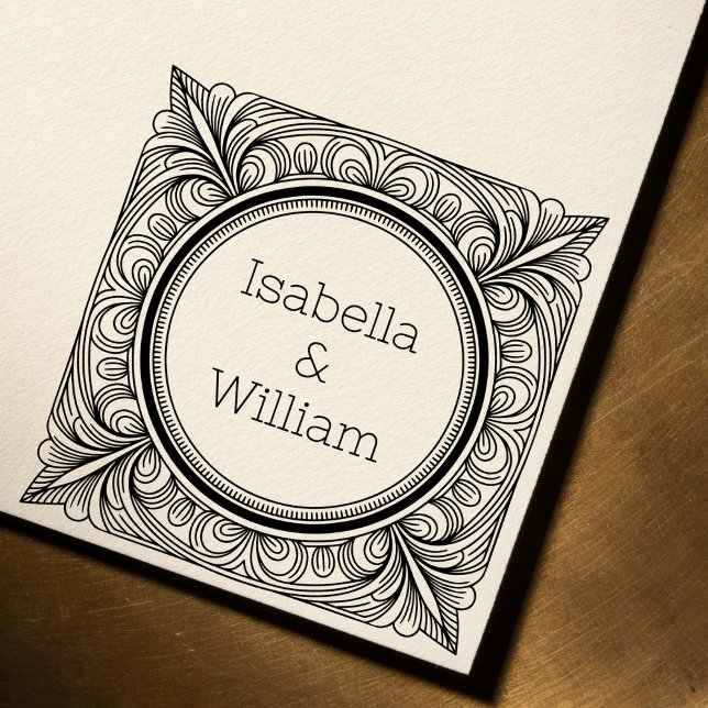 Stylized Scrollwork Couple Self-Inking Stamp (Creator Uploaded)