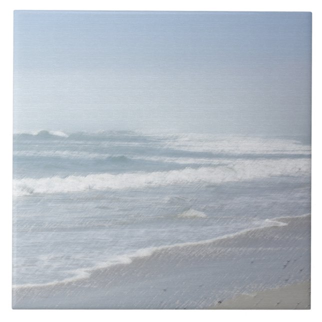 Stylized Sea Ocean Nature Storm  Ceramic Tile (Front)