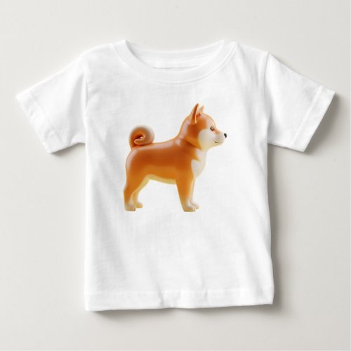 Stylized Shiba Inu Dog Character Baby T-Shirt
