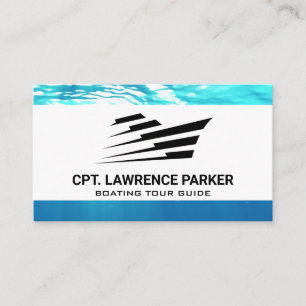 Stylized Ship Logo Nautical Business Card