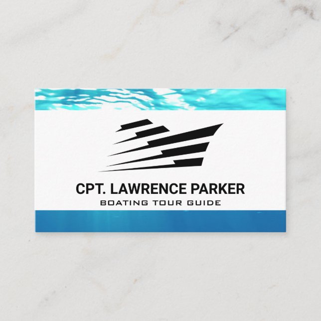 Stylized Ship Logo | Nautical Business Card (Front)
