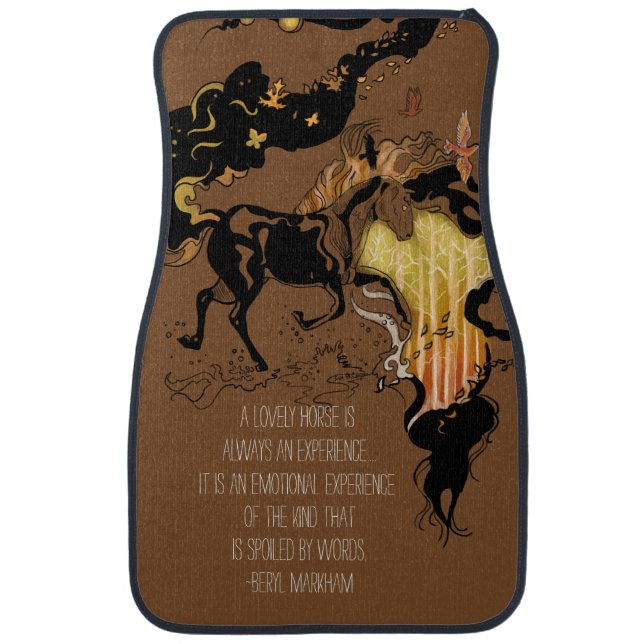 Stylized Silhouette Horse Car Floor Mat (Front)