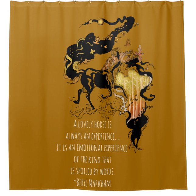 Stylized Silhouette Horse Shower Curtain (Front)