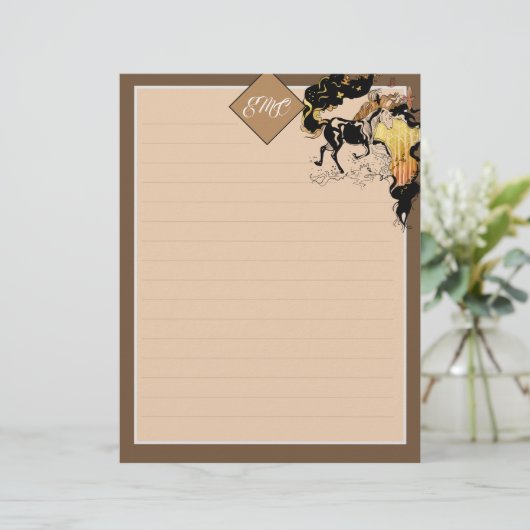 Stylized Silhouette Monogram Horse (Standing Front)