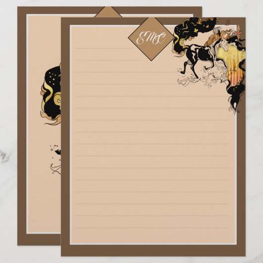 Stylized Silhouette Monogram Horse (Front/Back)