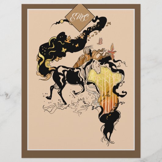 Stylized Silhouette Monogram Horse (Back)