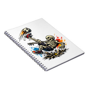 Stylized Skeleton Bicycle Kick Soccer Mug Funny Notebook