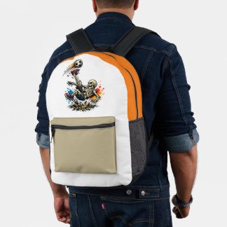 Stylized Skeleton Bicycle Kick Soccer Mug | Funny  Printed Backpack