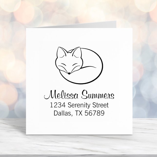 Stylized Sleeping Fox Address Self-inking Stamp (Creator Uploaded)
