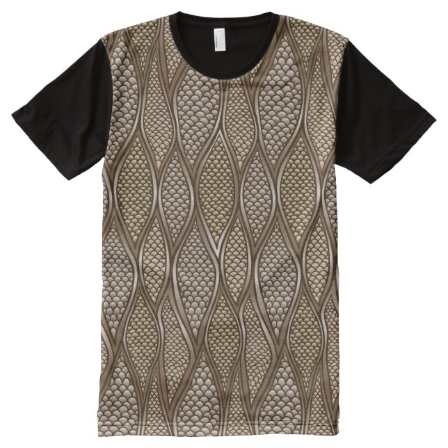 Stylized snake skin All-Over-Print T-Shirt (Front)
