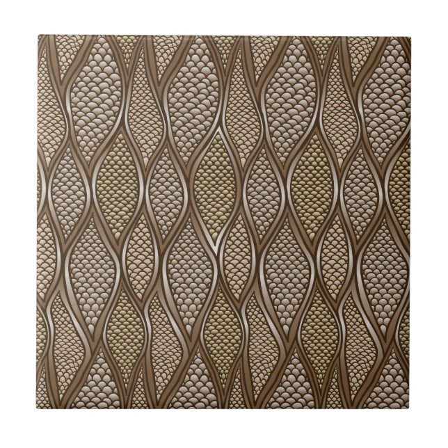 Stylized snake skin ceramic tile (Front)