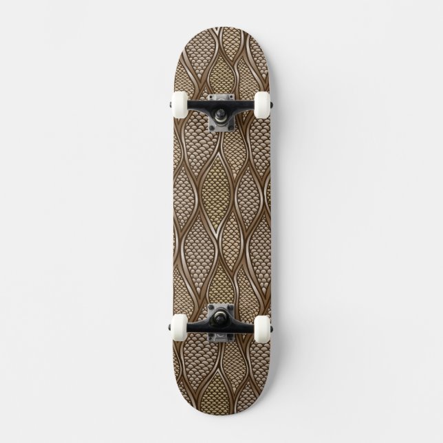 Stylized snake skin skateboard deck (Front)