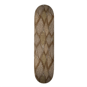 Stylized snake skin skateboard deck