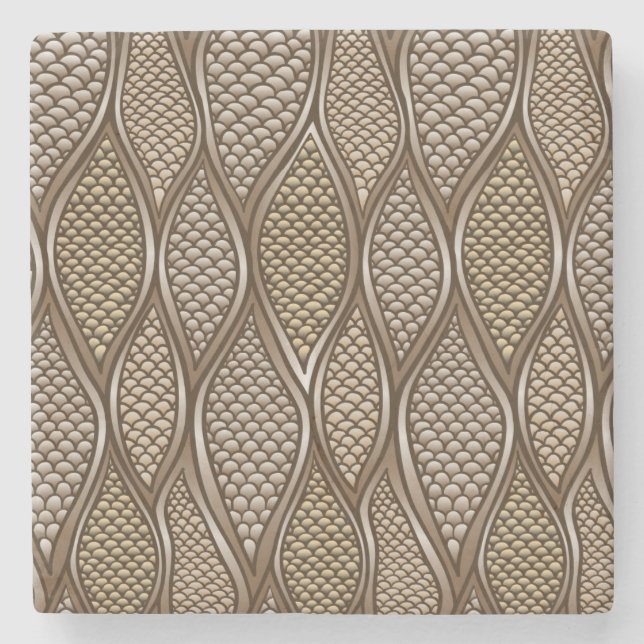 Stylized snake skin stone coaster (Front)