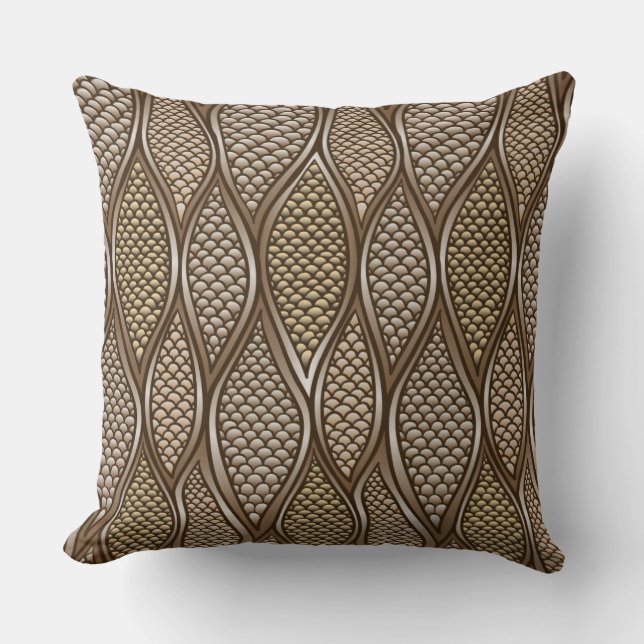 Stylized snake skin throw pillow (Front)
