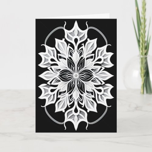 Stylized Snowflake Christmas Secular Card