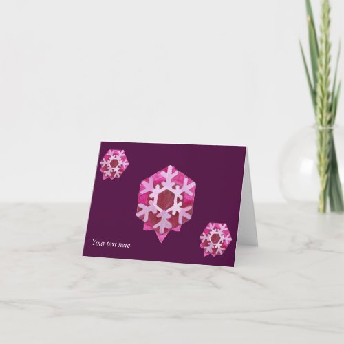 Stylized snowflakes thank you card