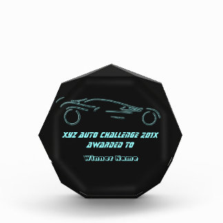 Stylized Sportscar - glowing neon auto design Acrylic Award