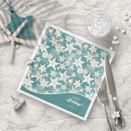 Stylized Starfish  Sand Dollars Pattern25 ID1009 Paper Dinner Napkins