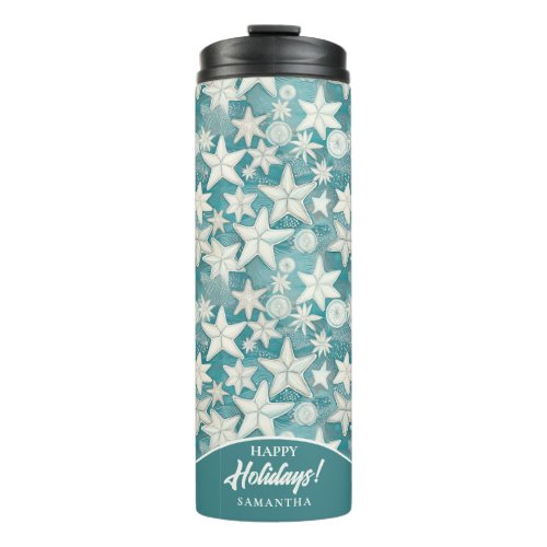 Stylized Starfish  Sand Dollars Pattern25 ID1009 Thermal Tumbler