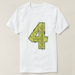 Stylized Stitched Number 4 Graphic T‑Shirt T-Shirt