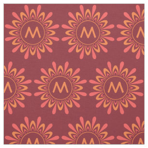 Stylized Sun /Flower Pattern custom & color fabric