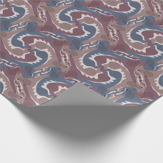 Stylized Swirling Hares Tesselation 7 Wrapping P Paper (Corner)