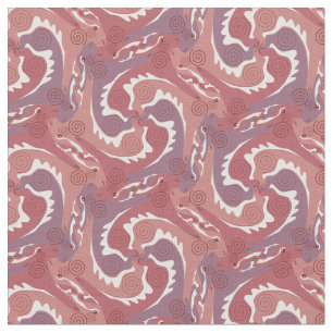 Stylized Swirling Hares Tesselation 8 Fabric