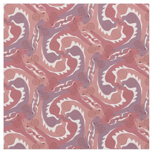 Stylized Swirling Hares Tesselation 8 Fabric