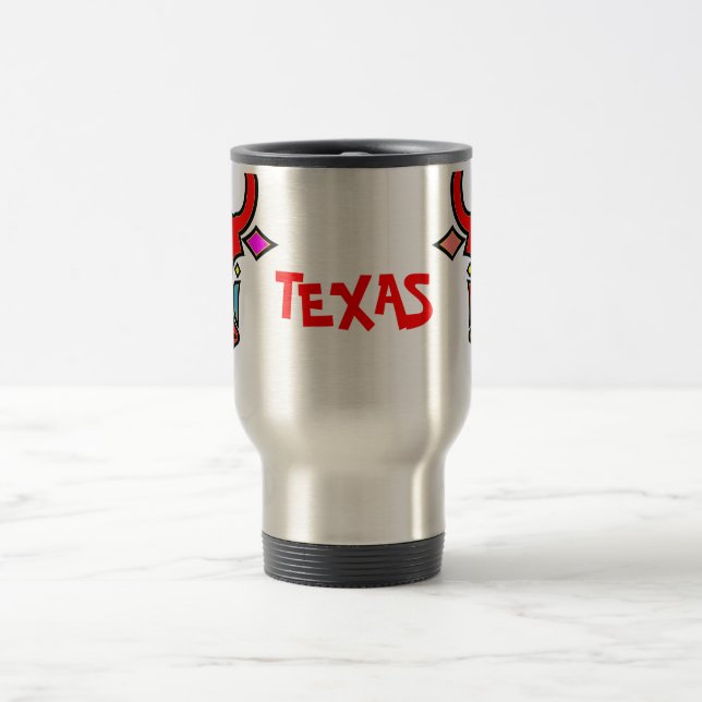Stylized Texas Longhorn Aluminum Travel Mug (Center)