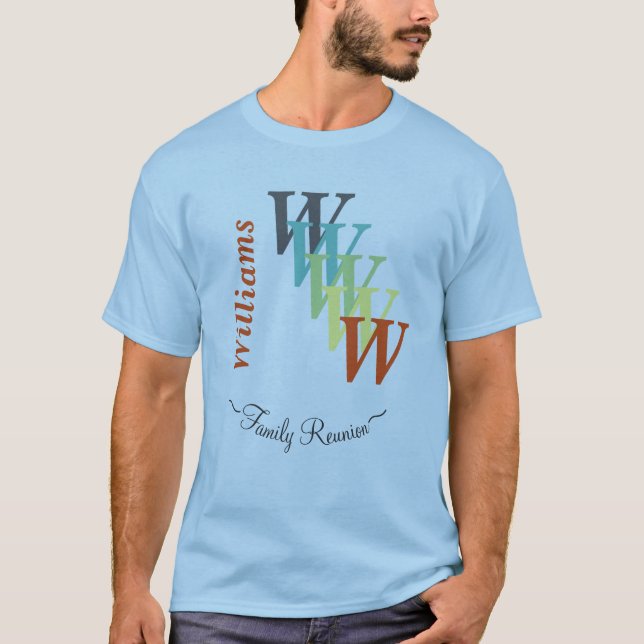 Stylized Text Family Reunion Clan Gathering Custom T-Shirt (Front)