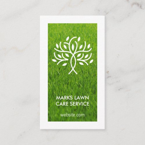Stylized Tree Icon  Lawn Care  Tree Service Business Card