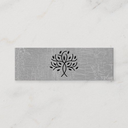 Stylized Tree Icon Marbled Gray Mini Business Card