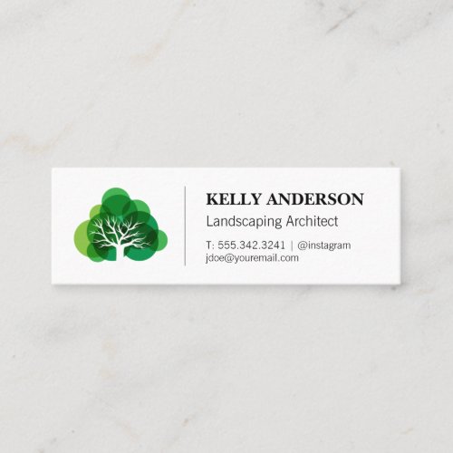 Stylized Tree Icon  Tree Trimming Service Mini Business Card