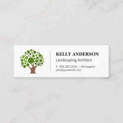 Stylized Tree Icon  Tree Trimming Service Mini Business Card