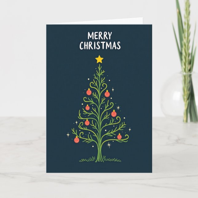 Stylized Tree Indigo Card (Front)