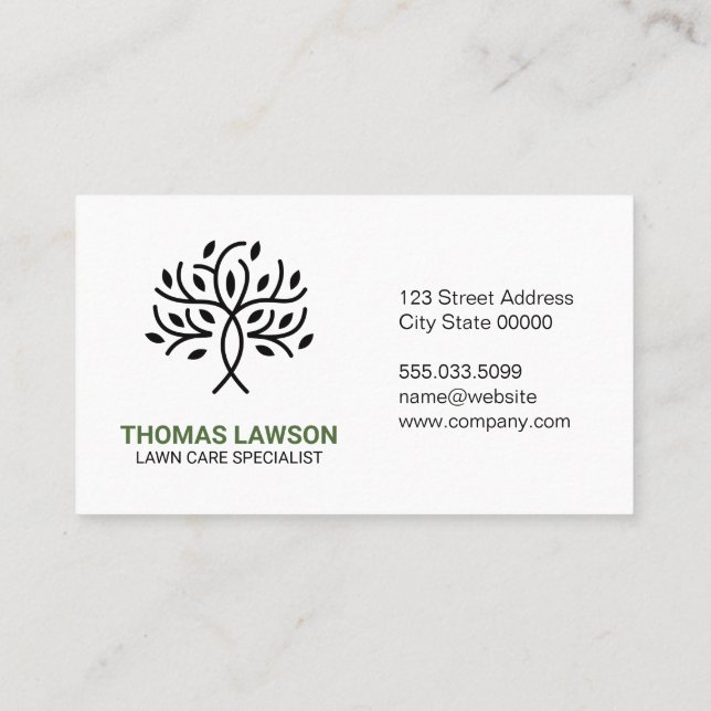 Stylized Tree Logo Business Card (Back)
