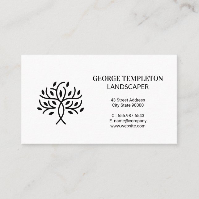 Stylized Tree Logo Business Card (Front)