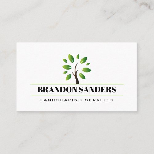 Stylized Tree Logo  Nature  Landscaping Business Card