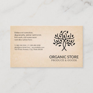 Stylized Tree Logo   Texture Paper Background Business Card
