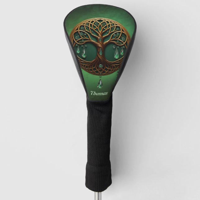 Stylized tree of life  golf head cover (Front)