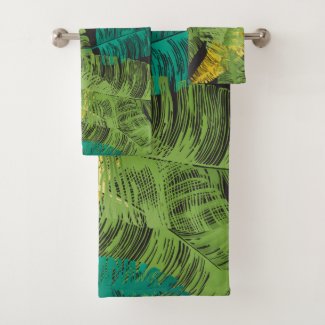 Stylized Tropical Banana Leaves Pattern