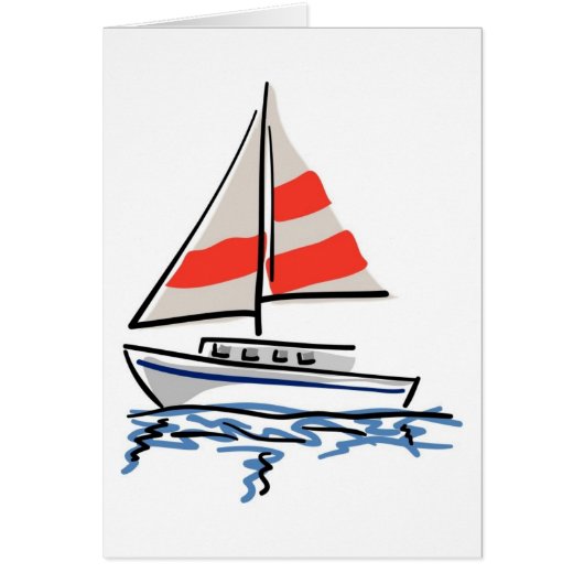 Stylized Tropical Sailboat Cards (Front)