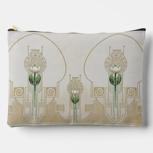 Stylized Tulips Art-Nouveau Medalions Bridemaids Accessory Pouch (Front)