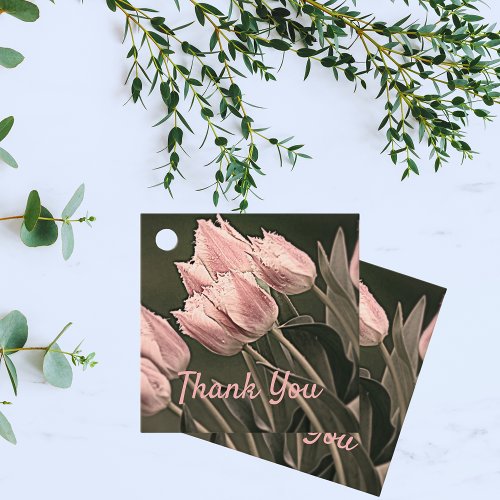 Stylized Tulips Thank You Favor Tags