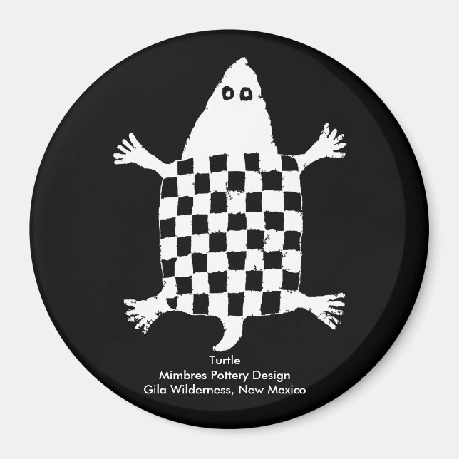 Stylized Turtle - Mimbres Pottery Design Magnet (Front)
