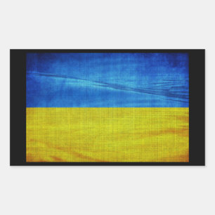 Stylized Ukraine Flag Rectangular Sticker