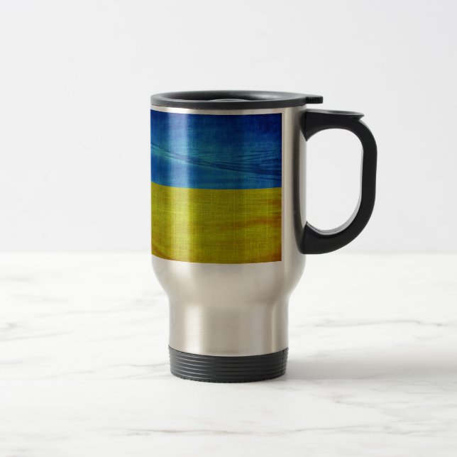 Stylized Ukraine Flag Travel Mug (Right)