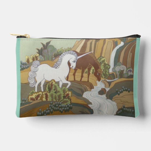 Stylized Unicorn and Horse Accessory Pouch (Front)