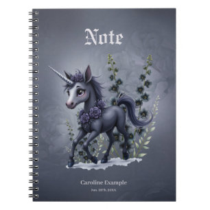 Stylized unicorn in floral splendor notebook